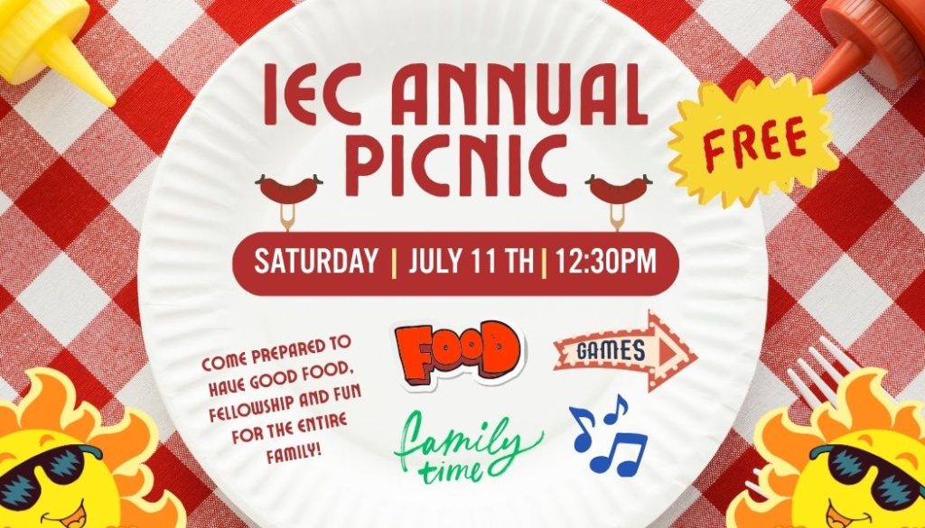 Annual IEC Picnic – Saturday, July 11