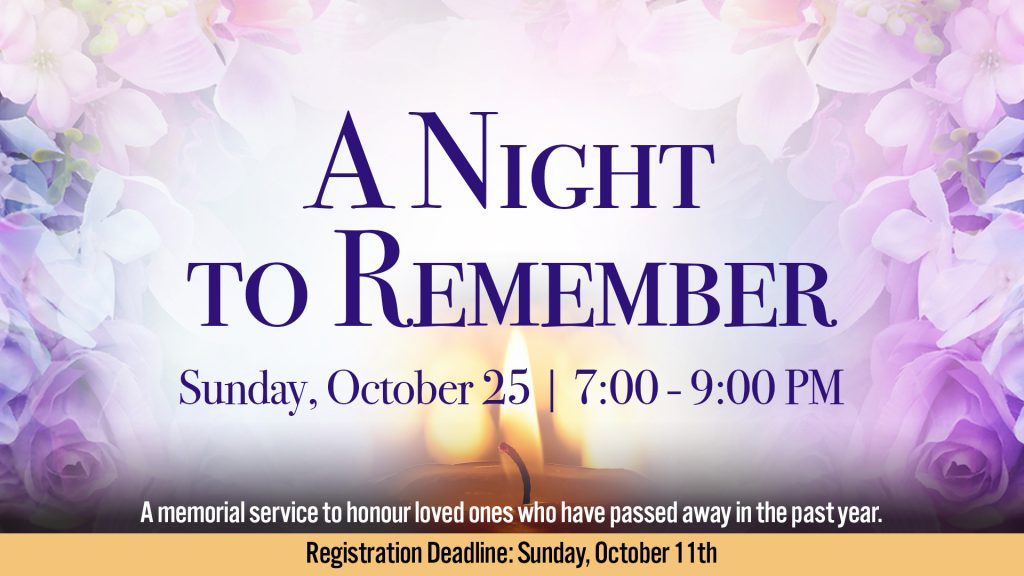 A Night to Remember | Sunday, October 25th